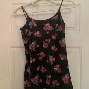 Black flowered tank top